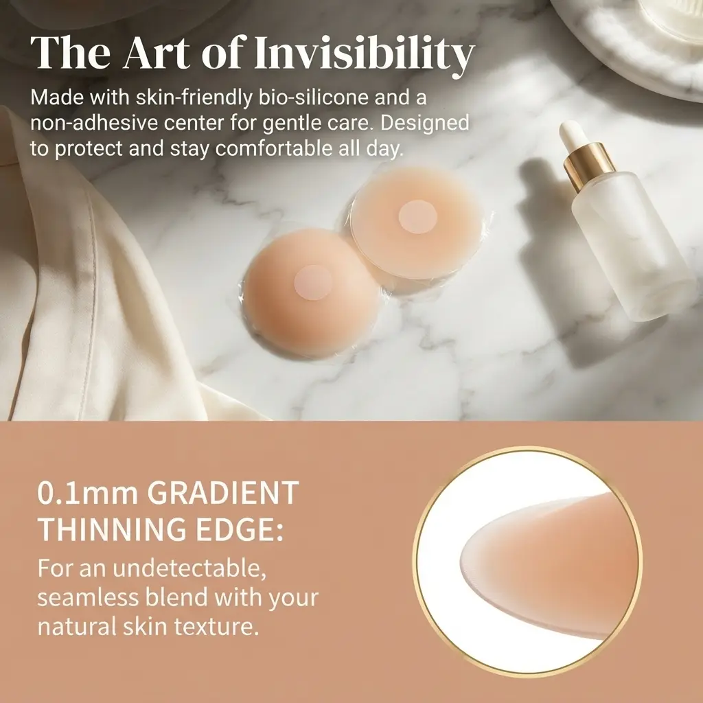 10Pcs Reusable Silicone Nipple Covers, Invisible No‑Show Non‑Marking Breast Pasties, Comfortable Discreet Bra Accessories for Women