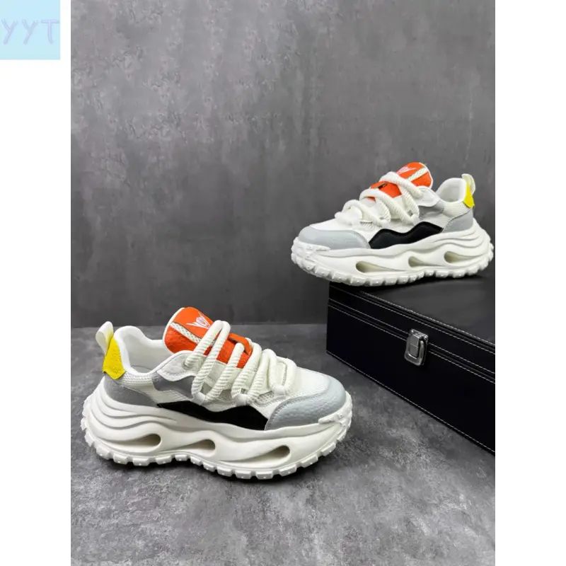 YYT1 Men's Thick Sole Height-Boosting Shoes, Mesh Dad Sneakers, Versatile Trendy Chunky Bottom Casual Shoes, Chunky Trainers, Colorblock Sneakers, Comfortable and Stylish, Height Increasing Sneakers