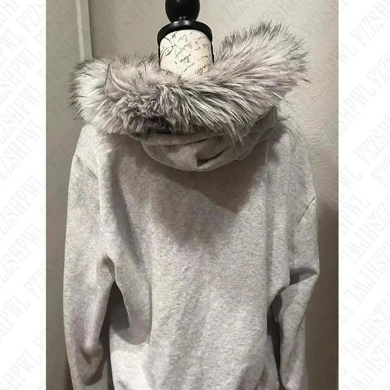 streetwear y2k zip Vintage Emo Fur Hoodie Jacket Women Gothic Hip Hop Fashion Graphic Punk Letter Print Zip Up Hoodies Aesthetic Harajuku Hoodies Clothes Streetwear EMO Girl