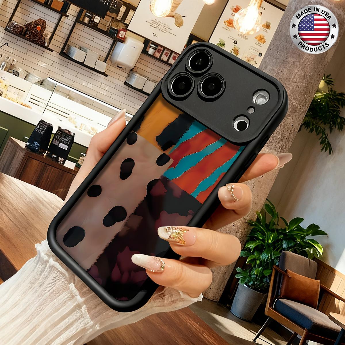 Trendy Abstract Patchwork Pattern Artistic Aesthetic Design Case for iPhone 17 16 15 14 Pro Max 13 12 11 XR XS Plus Air Slim Shockproof Anti Drop Protective Durable TPU Cover