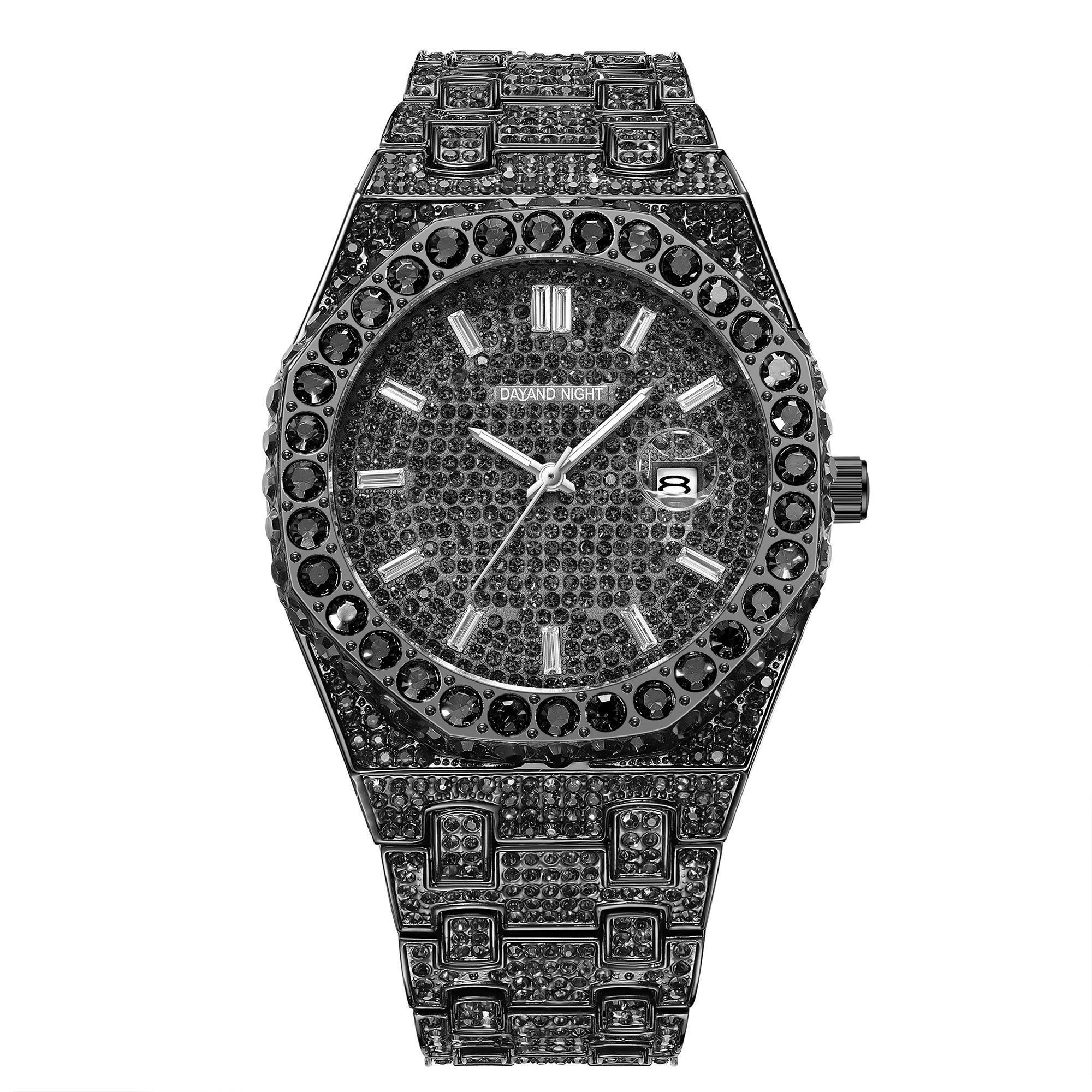 Iced Out Full Pave Round Dial Watch for Men & Women! Features sparkling simulated diamonds all over, a classic round face, and everyday water resistance. Comes in 5 stunning colors! Perfect as an anniversary gift, Valentine's present.