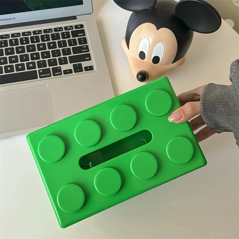 Building Block Shaped Tissue Box Multifunctional Plastic Storage Box Home Napkin Storage Box Coffee Table Color Decoration