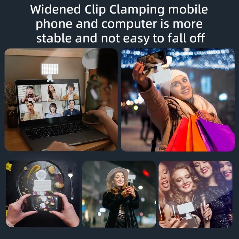 Portable Selfie Fill Light, USB Rechargeable Selfie Fill Light, 1 Count Portable Clip-on Light for Live Streaming, Conference & Vlog
