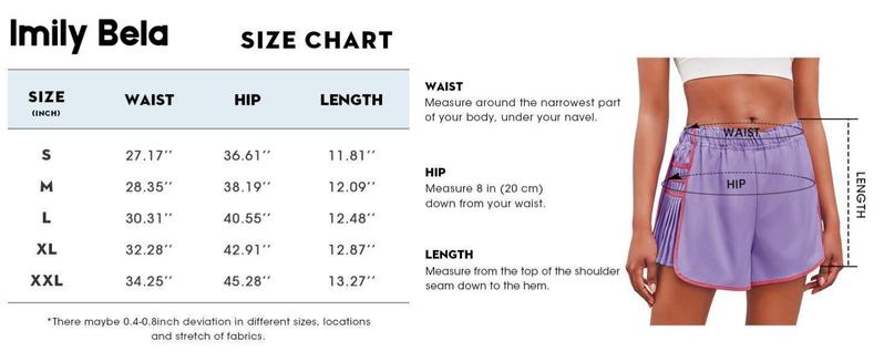 Imily Bela Womens Workout Gym Shorts Running Pleated Contrast Stitch Elastic Waist Athletic Quick Dry Shorts