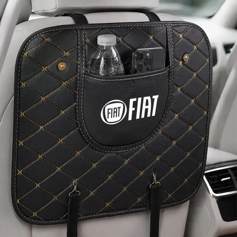 Fiat Car Seat Back Kick Guard, Exclusive Logo Design, Blocks Sand Footprints Stains, Easy Installation, Interior Upgrade Accessory