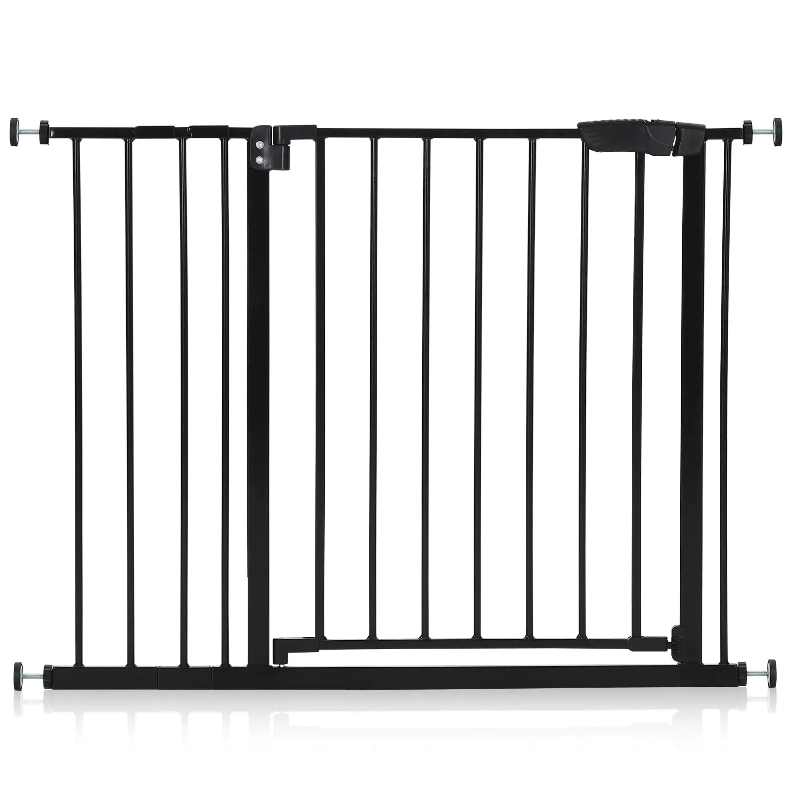 Auto-Close Baby and Pet Safety Gate - Adjustable 30-41 Inch Wide Pressure Mount Barrier - Double Lock, Drill-Free, for Doors, Stairs & Hallways, Standard