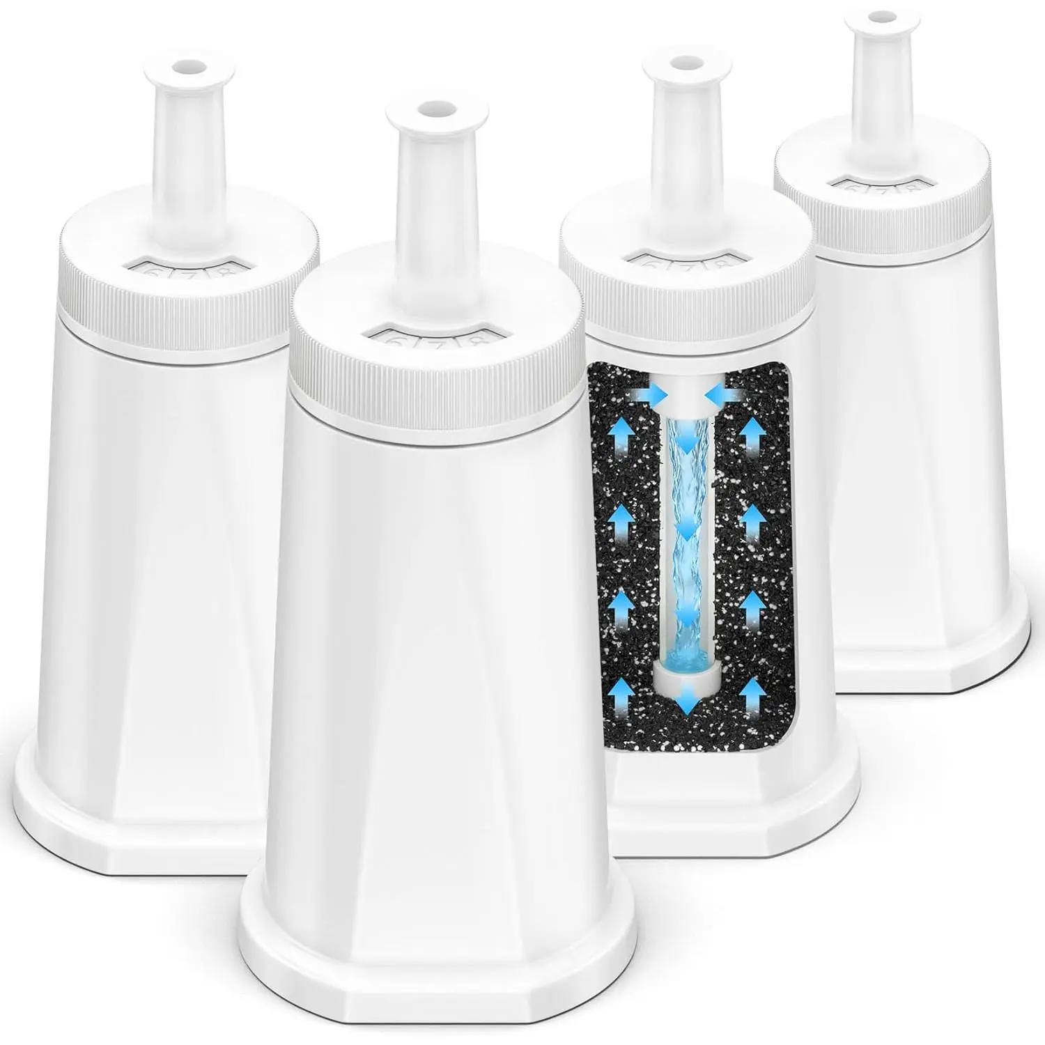4 Pack Replacement Water Filter for Breville Barista Touch Espresso Machine BES880 BES881, Barista Pro BES878, Oracle Touch BES990, Oracle BES980, Dual Boiler BES920 Bambino ClaroSwiss Sage
