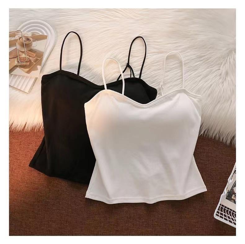White Camisole Vest for Women Summer Inner Wear with Chest Pad Spider Web Beautiful Back Bra Integrated Sweet Spicy Girl TubeWomenswear Tops Workout Tops Spaghetti Strap Basic Workout Sets Women Sports Bra Casual Minimalist Short Sleeveless