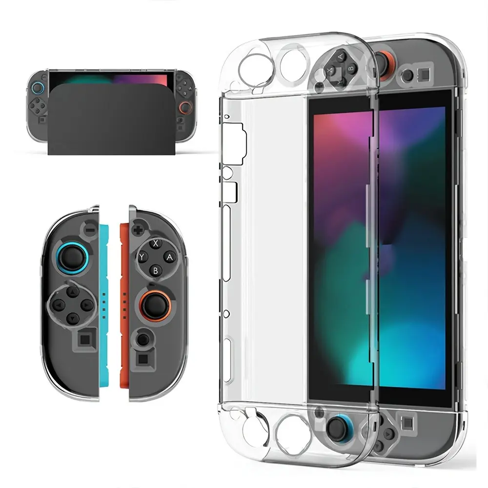 New Crystal Clear Protective Case for Nintendo Switch 2, Hard PC Transparent Cover, Shock-Absorbent Anti-Scratch, -Compatible