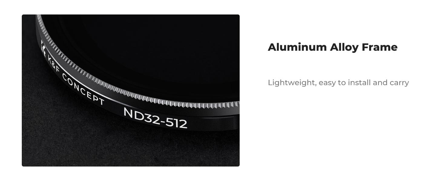 K&F CONCEPT Push in Fit Variable ND32-512 Filter Compatible with DJI Osmo Action 5 Pro, Neutral Density Light Reduction Filter for Omso Action 4/3, Multicoated HD Optical Glass Action Cam Accessories