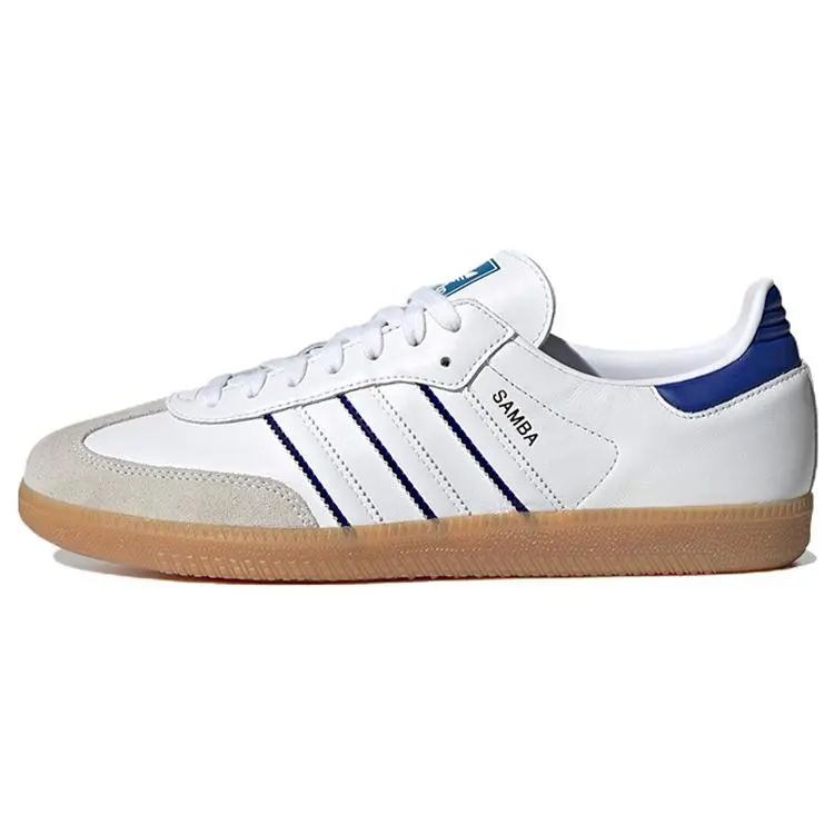Adidas Originals Samba Leather Casual Low-Top Sneakers for Men and Women – Durable, White Blue Brown Verifiable, with credentials and supporting global authentication