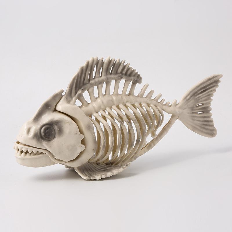 Piranha Plastic Skeleton Decoration, Creative Ornament of Simulated Animal Skeleton