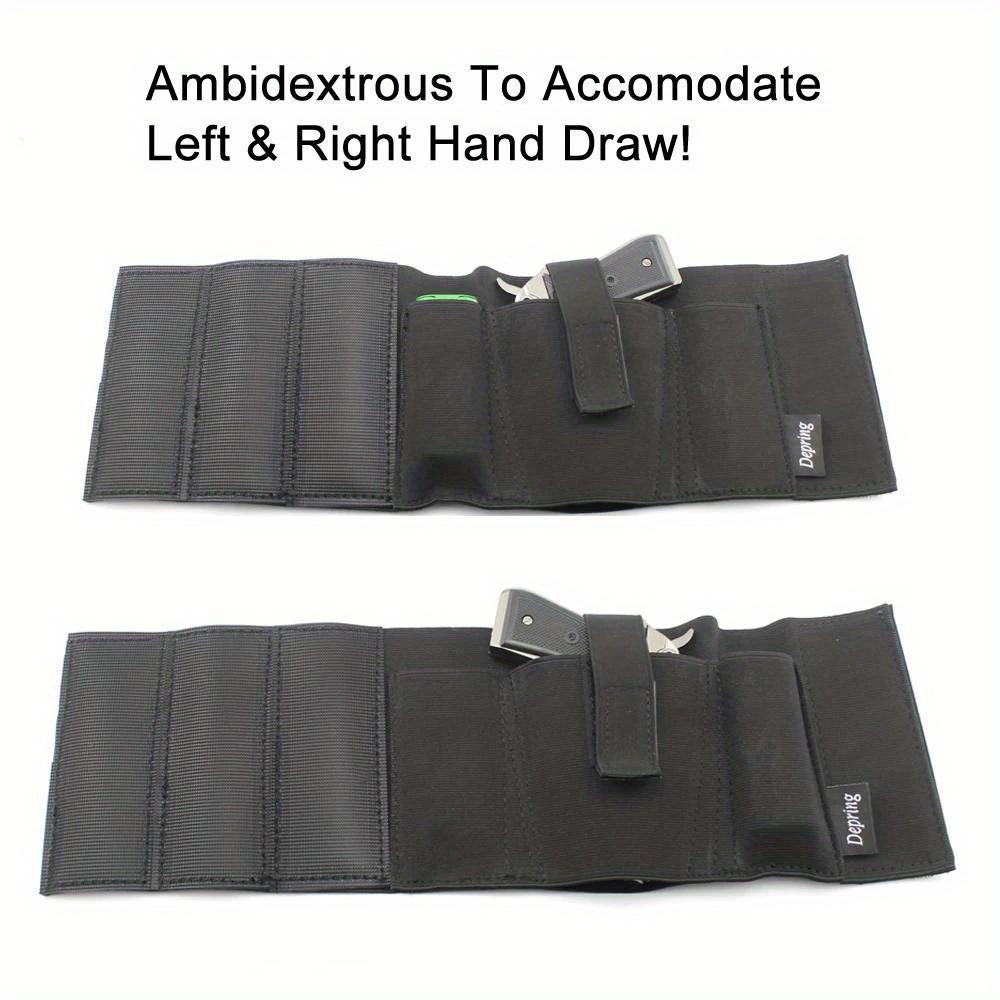 Black Nylon Ankle Holster - Concealed Carry with Magazine Pouch - Comfortable, Breathable, Durable, Secure Hook-and-Loop Strap, Elastic Band Retention Tactical Equipment 9MM 380 Glock 17 19 26 43x 1911 vnsh fn reflex holster for concealed carry