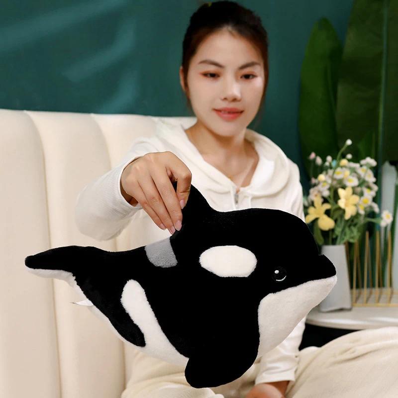 Lifelike Killer Whale Plush Toys Stuffed Orcinus Orca Fish Doll Cute Shark Cartoon Soft Sleep Pillow Kids Girls Baby Gift