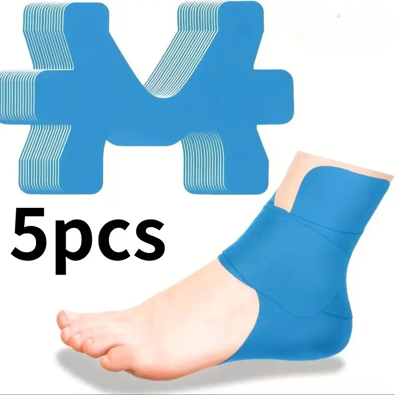 5-Pack Ankle Joint Support Patches, Ankle Protective Compression, Adjustable Stabilizer Bands with Elastic Pre-Cut Straps, Breathable Design for Sports and Fitness