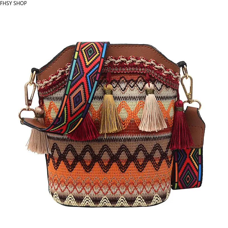 Fashion handbags | Rising 2026 new bohemian fringe crossbody tote for ladies | Underrated ethnic woven festival shoulder bag | Lightweight & versatile design, easy to match outfits, perfect for music festivals, travel and weekend hangouts