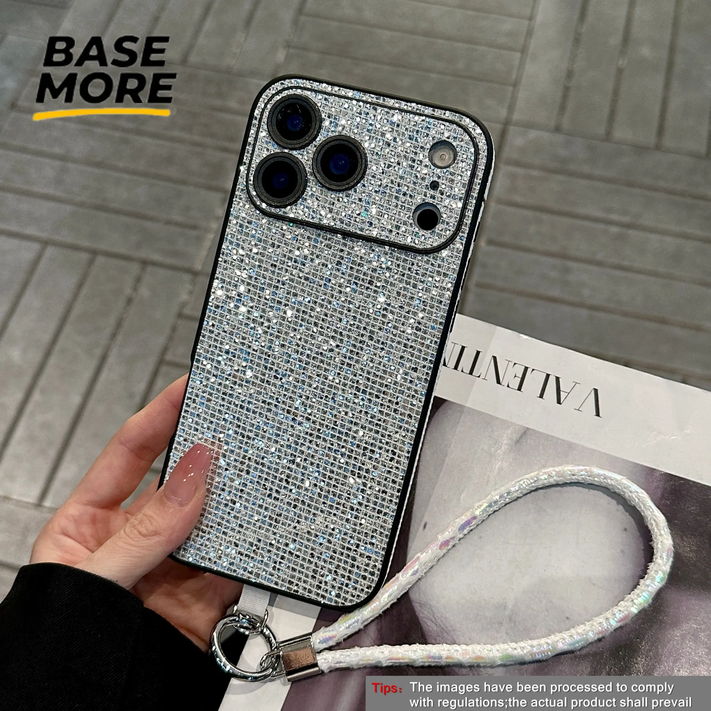 Luxury Full Diamond Glitter Phone Case, Shiny Crystal Rhinestone Shell With Hand Strap Lanyard For iPhone 17/16/15/14/13