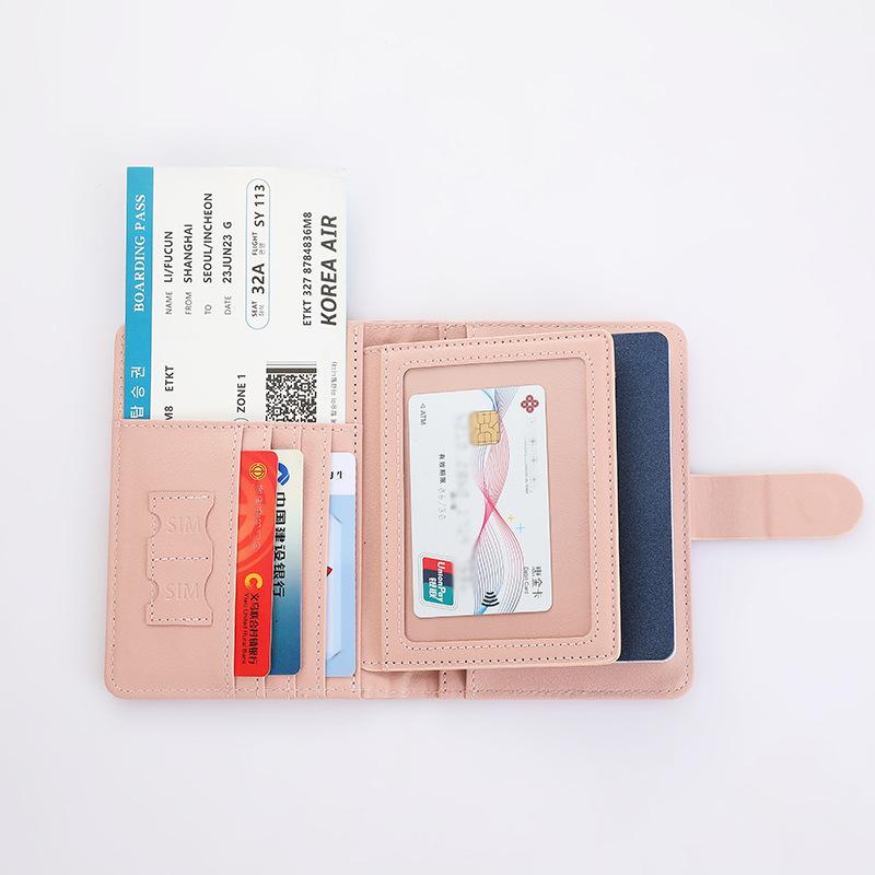 Leather Passport Holder Covers Case Waterproof Travel Credit Card Wallet Cute Passport Book for Women/Men Buckle Passport Cover
