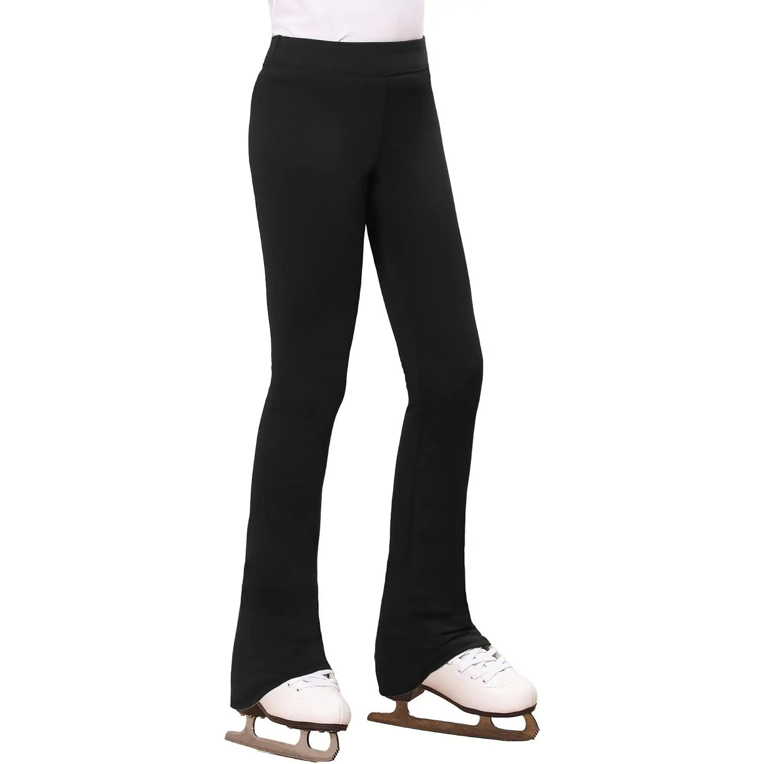 Girls Figure Skating Pants with Boot Clip - Warm Fleece Ice Leggings(Gift)
