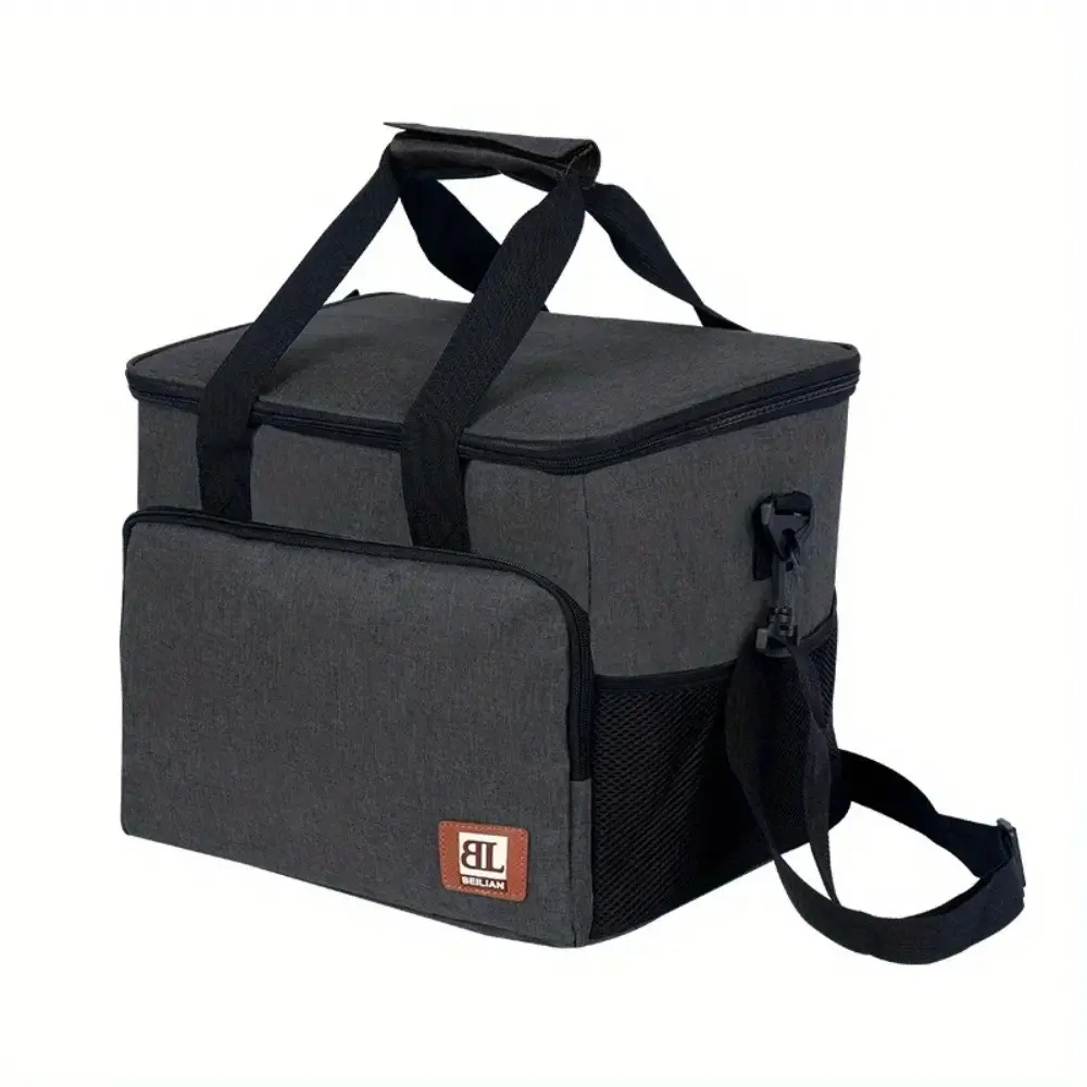 Large Insulated Portable Lunch Bag, Aluminum Foil Lined Outdoor Picnic Tote, Foldable Handheld Ice Bag, Perfect for Hiking & Camping, Insulated Lunch Bags