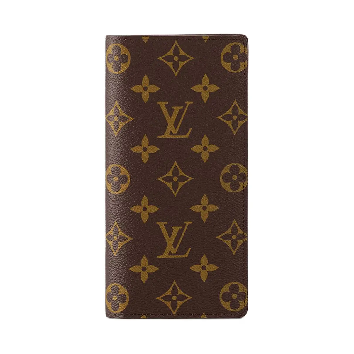 Louis Vuitton Brazza Classic Monogram Fold-Over Long Men's Wallet, Canvas Material, Brown Color, Fold-Over Men's Wallets