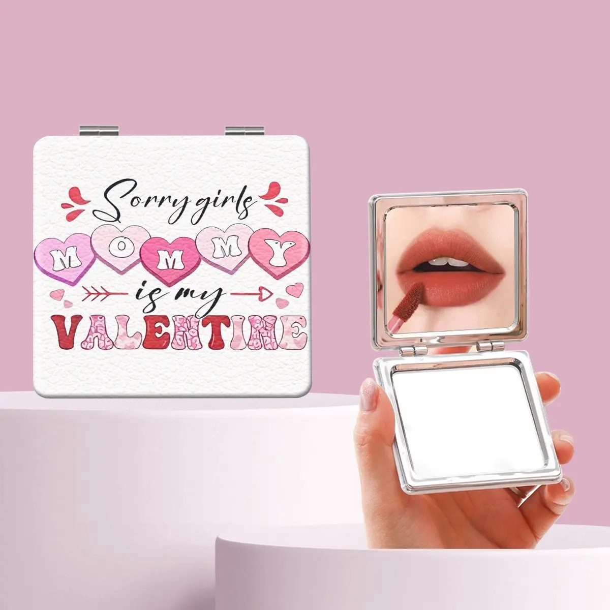 Cute Letter Heart Makeup Mirror, Foldable Mini Handheld Mirror, Perfect for All Occasions, Ideal Gift for Friends and Family