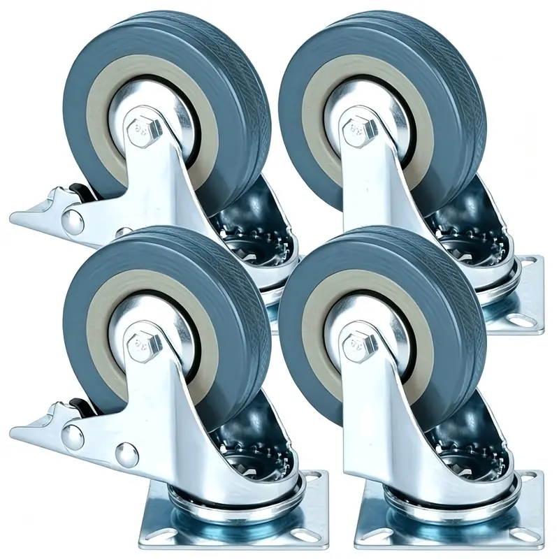4Pcs Durable 2 Inch Caster Wheels with Lock & Bearings, Heavy Duty Swivel Locking Casters for Furniture, Workbench, Cart & Cabinet