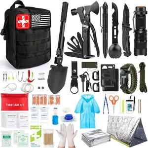 Kits,222 PCS Emergency Gear First Aid Kits with Molle System Compatible Bag Outdoor Camping Gear Emergency Kits for Hunting,Hiking,Fishing, Gifts for Men Women