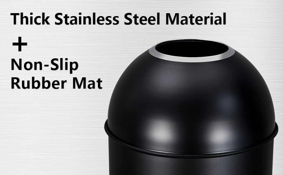 GARVEE Commercial Grade 17 Gallon Brushed Stainless Steel Open Top Trash Can for Home, Office, Restaurant, Kitchen, and Restroom Use - Durable Waste Bin Design for Efficient Waste Management