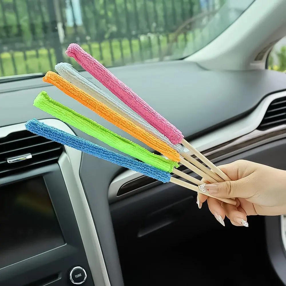 2/4pcs Ultra-Fine Microfiber Car Detailing Brushes with Long Handles - Perfect for Vents, Blinds, And Hard-To-Reach Areas - Soft, Washable Bristles That Effectively Clean Vehicles And Homes, Car Cleaning Accessories.