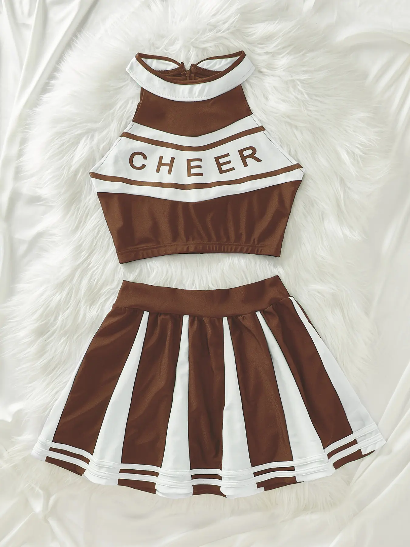 Women's Colorblock Sexy Cheerleading Uniform Set, Cheerleading Crop Top & Skirt, Ladies Sexy Lingerie Set for All Seasons  curvy cool girl outfits clean girl style Clothes