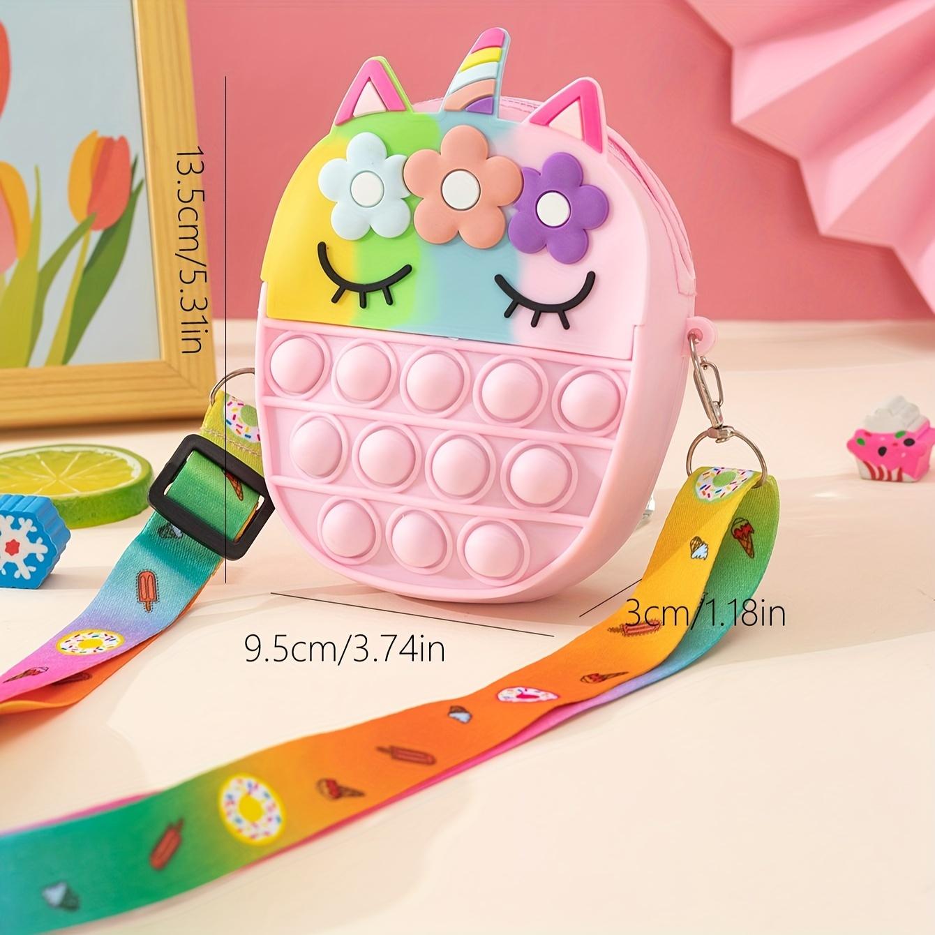 1pc New Unicorn Pattern Silicone Body Bag Zipper Closure Coin Purse for Outdoor Travel