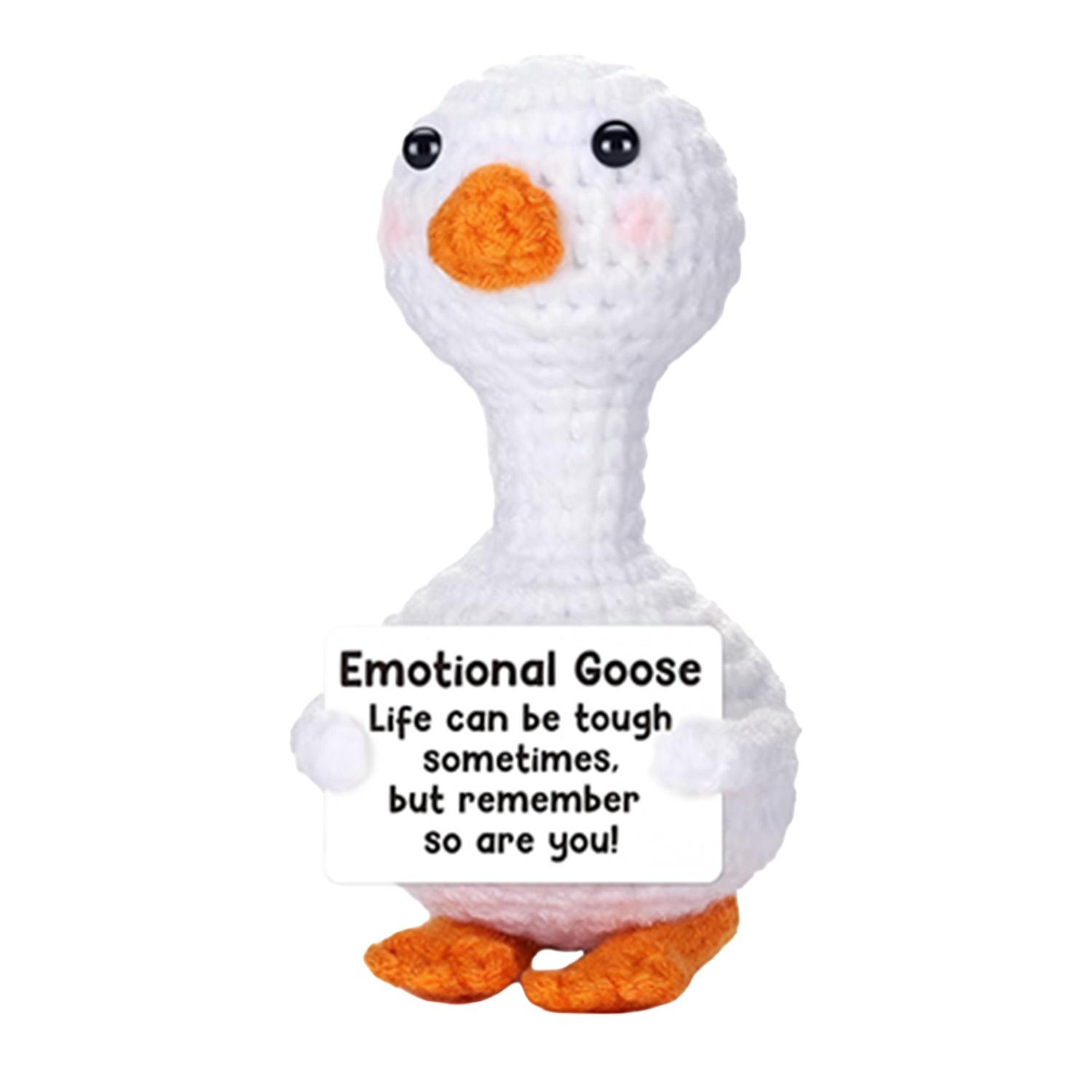 Cute Handmade Knitted Goose Mini Plush Toy, Soft Stuffed Animal Keychain, Kawaii Bag Charm Backpack Pendant, Stress Relief Gift for Birthday Christmas Valentines Graduation Party Favors