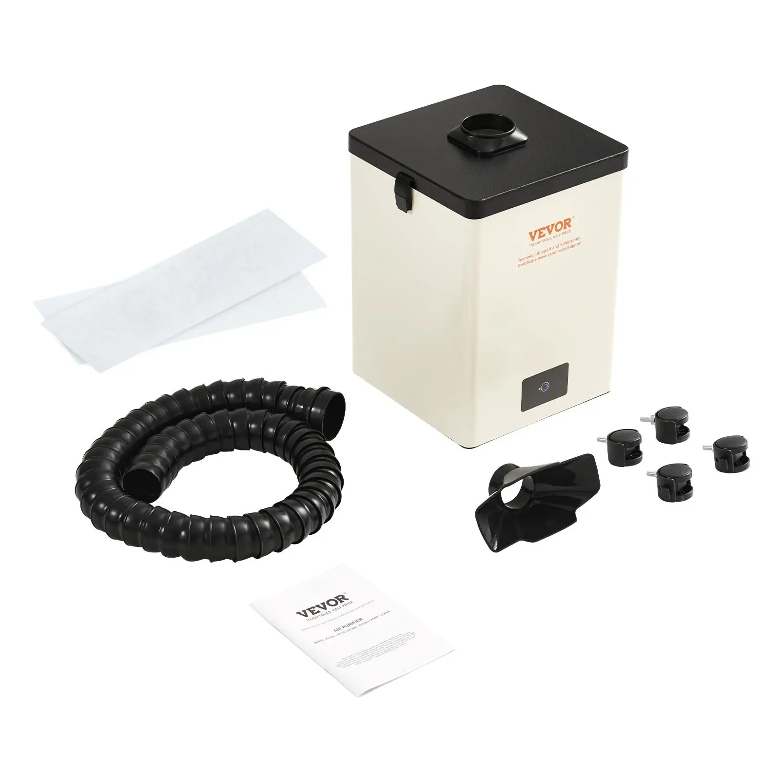 VEVOR Soldering Fume Extractor, 150W Device with 3-Layer Filtration Design, 332 m/h Airflow, 4 Universal Wheels with Brakes, 47.2-Inch Flexible Hose for Soldering, Engraving