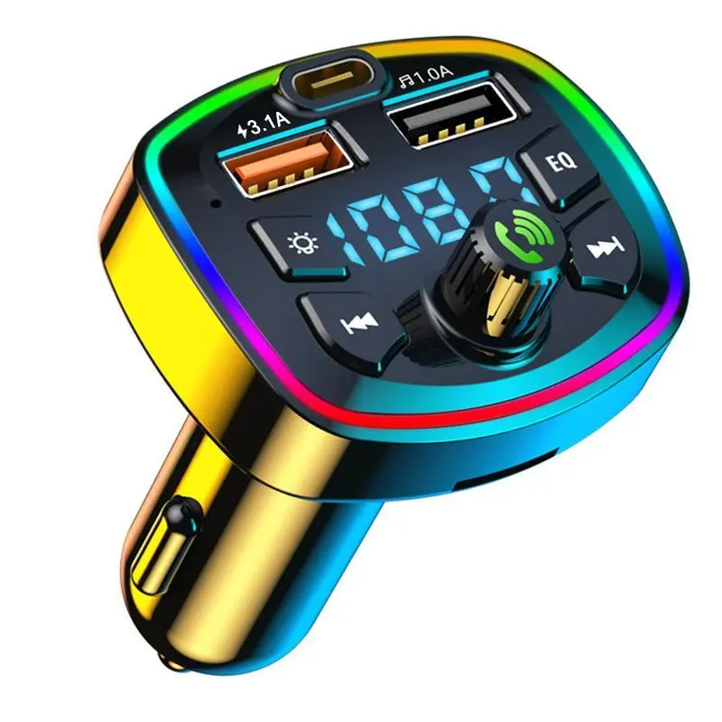 Bluetooth 5.0 FM Transmitter Wireless Adapter Mic Audio Receiver Auto MP3 Player 2.1A Dual USB Fast Charger Car Accessories Adjustable Angle Cordless Space Heater portable fuel saver Universal Multifunctional Travel