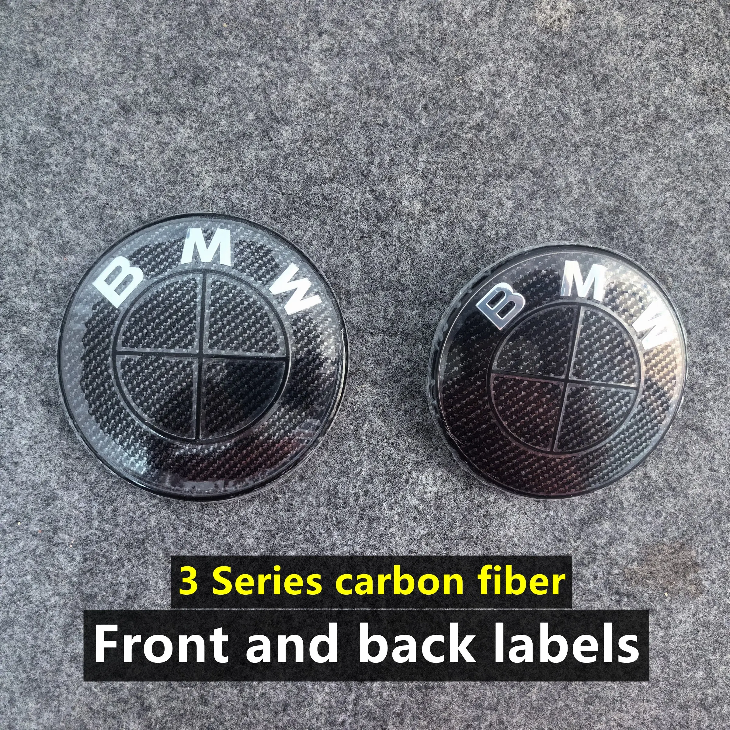 2pcs Carbon Fiber Emblem for Bmw 3 Series 2013-2019, Front and Rear Badge for 330i 325i 318i 320i, Engine Hood Sticker