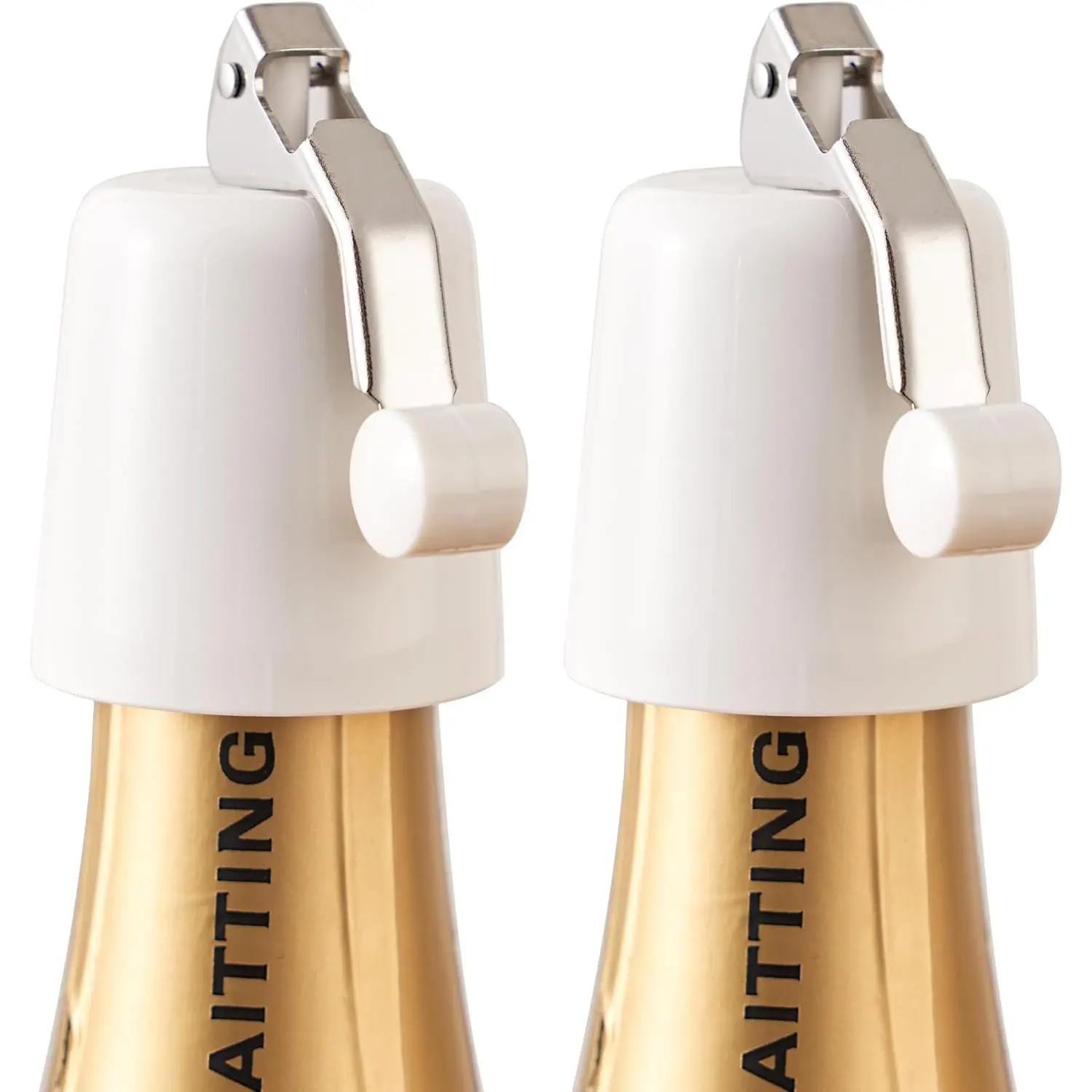 Bottle Stoppers -  Airtight & Leak-Proof  Sealers | for Standard Red/White/Rosé Bottles, Ideal  Saver  Set for , Bar & Party , 2 Pack(White)