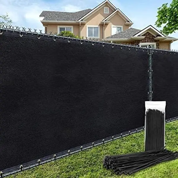 180GSM 6ft x 50ft Fence  Screen Heavy Duty Fence Cover Garden Wall Backyard Black
