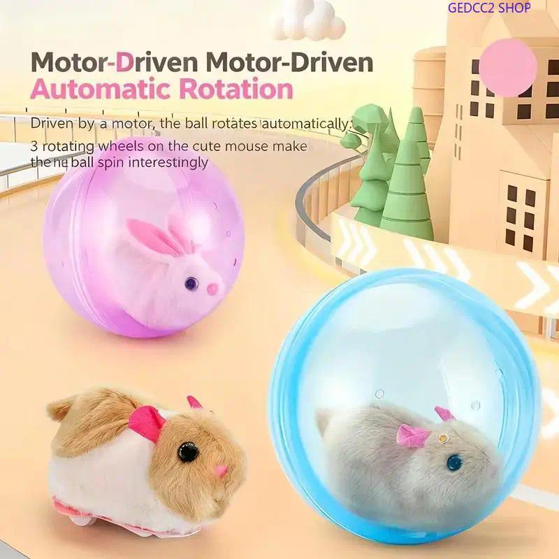Interactive Cat Toy, Auto-Rolling Ball with Mouse Tail for Indoor Cats, Hands-Free Motion Toy for Exercise, Hunting & Boredom Relief