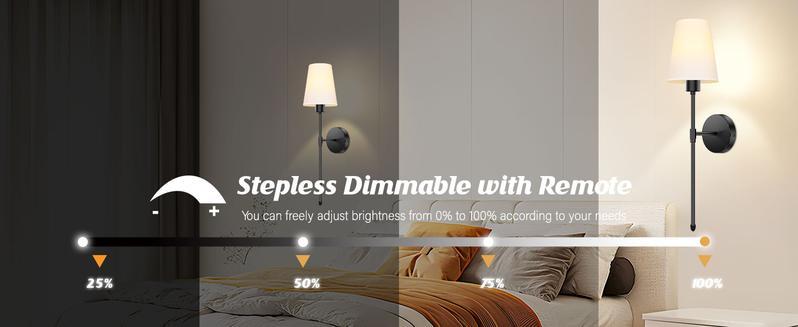 Wall Sconces Set of 2, Rechargeable Sconces Wall Decor with Remote, Sconce Wall Lighting Wireless, Wall Lamps no Wiring for Bedroom, RGB Dimmable Wall Lights for Living Room