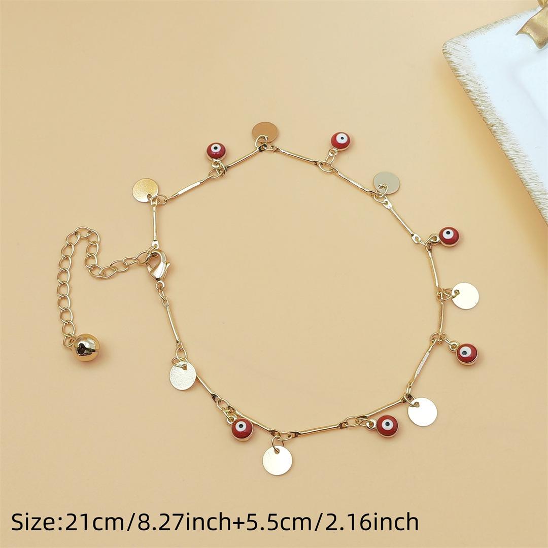 Colorful Evil Eye Bracelet for Women Crystal Paved Hollow Circle Moon Star Charm Bracelet Boho Trendy Stackable Jewelry Dainty Aesthetic Accessory for Daily Beach Party Vacation & Gifts