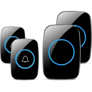 Waterproof Wireless Doorbell Kit, Over 1000ft Range, Distinguishes Front & Rear Doors, 60 Chimes, 5 Volume Levels with LED Flash for Home Office Classroom