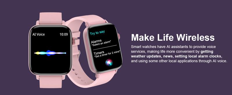 Smart Watch for Android iPhone-Call Receive/Dial/Read Message/AI Control-1.9" HD Screen-IP67 Waterproof Fitness Smartwatch-Blood Pressure/Heart Rate/SpO2/Sleep Monitor (Light Pink)