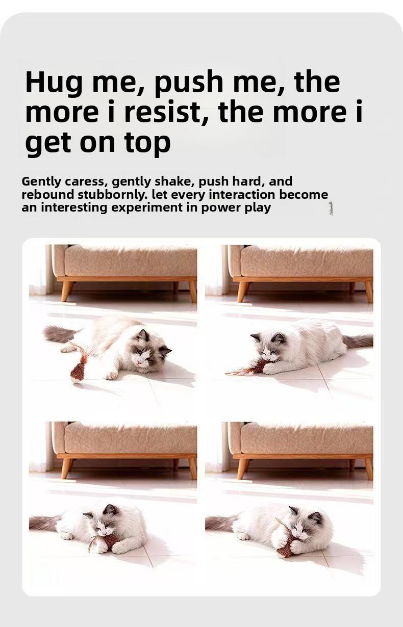 Tumbler Cat Toy - Self-Entertaining Boredom Buster with Feather Teaser - Energy-Consuming Cat Baseball for Kittens & Indoor Cats Muzzle Medium Treadmill Training