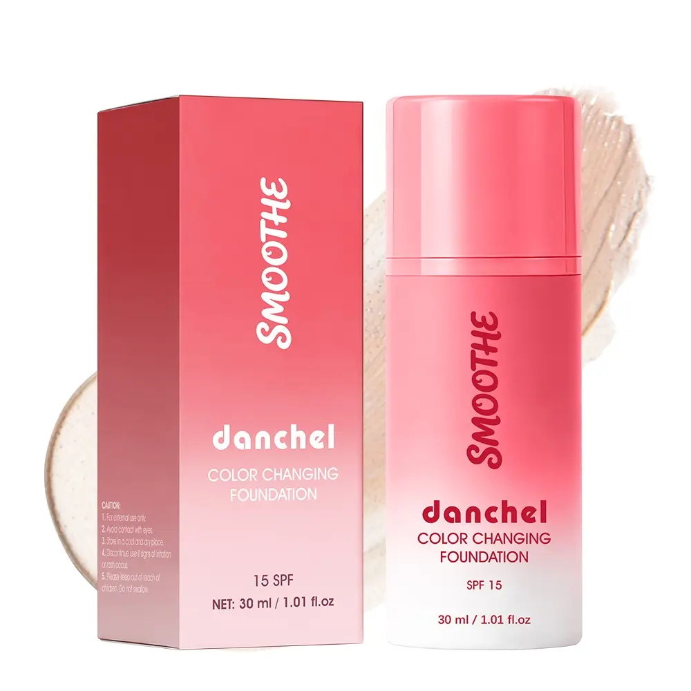 Color-Changing Foundation Liquid, Natural Lightweight Breathable Spf15, Long-Lasting 16 Hours, Flawless Makeup, Perfect for All Skin Types