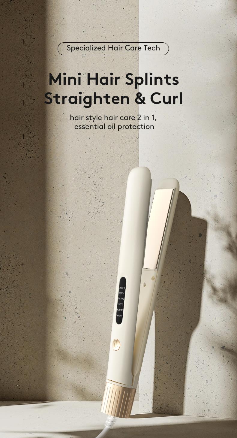 Great Flat Iron Hair Straightener, 1 Inch Hair Straightener for Women, 2 in 1 Hair Straightener Hair Curler, Portable Hair Straightening Ionic Fast Heating Hair Styling Tools,For Less Frizz, Shinier & Smoother, Gift