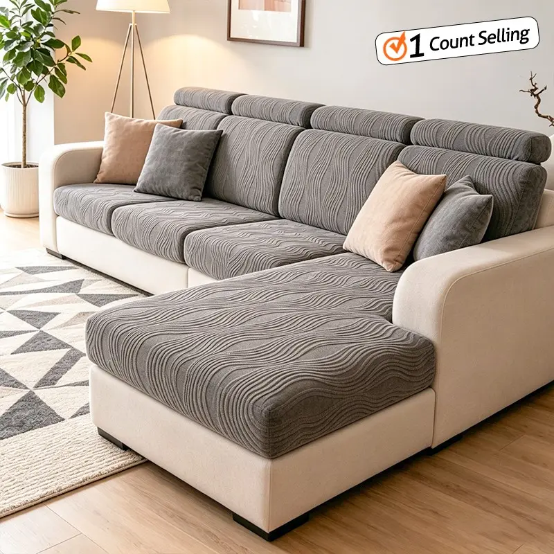 1pc Comfortable Durable Stretch Sofa Cover, Waterproof Non-Slip Design for 3-Seater Sofa, Gingham Pattern, Pet-Resistant, Easy Clean, Elastic Sofa Cover