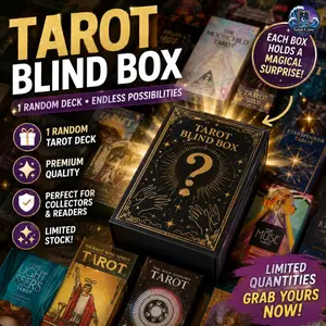 Tarot Cove Random Tarot Blind Box, Premium Paper Tarot Deck Surprise Set with Guidebook, Beginner Friendly Mystery Witchy Tarot
