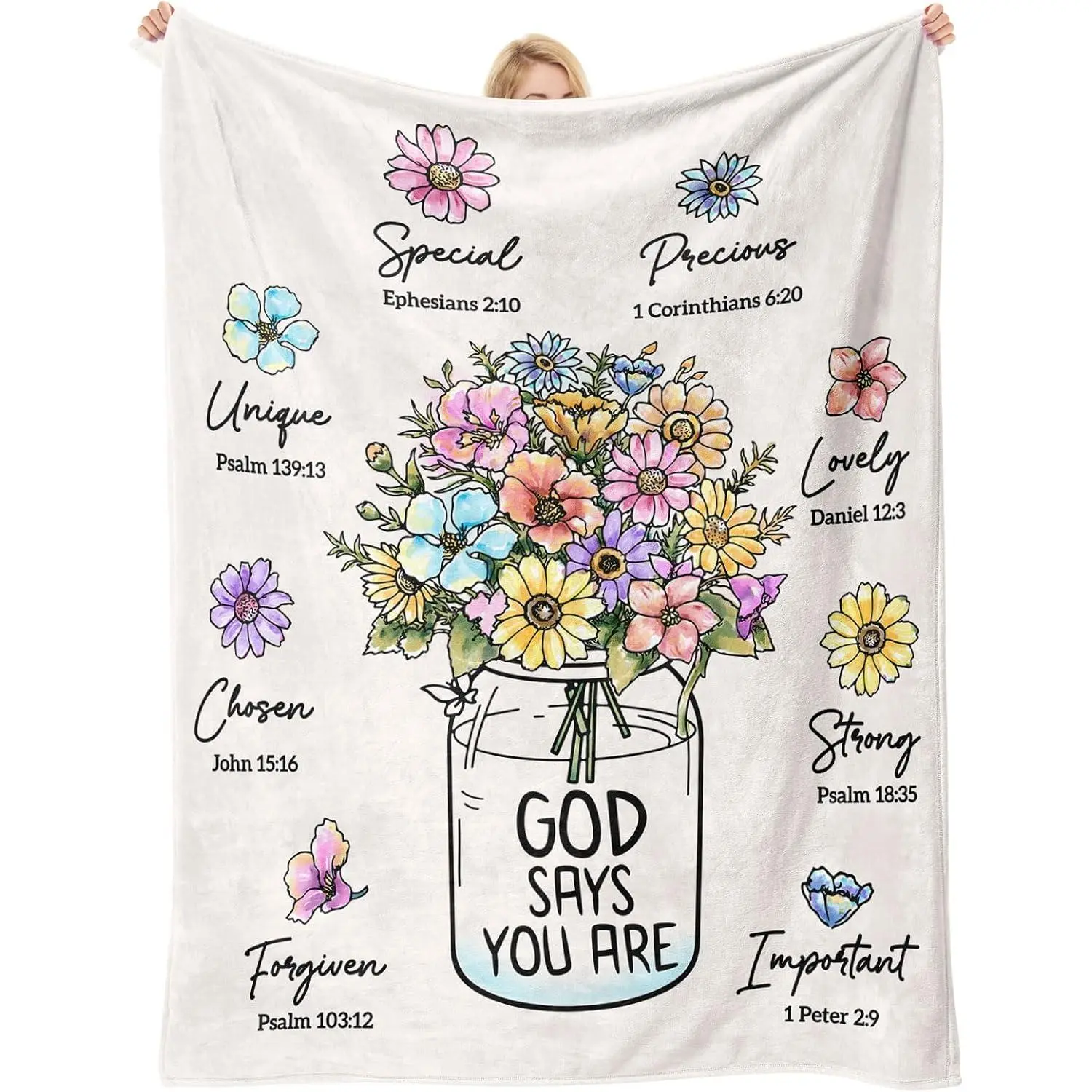 Christian Religious Gifts for Women, Christmas Birthday Gifts for Women | Baptism Communion Inspirational Catholic Faith Gifts for Sister Daughter Girls Her Mom Friend, Soft Throw Blankets