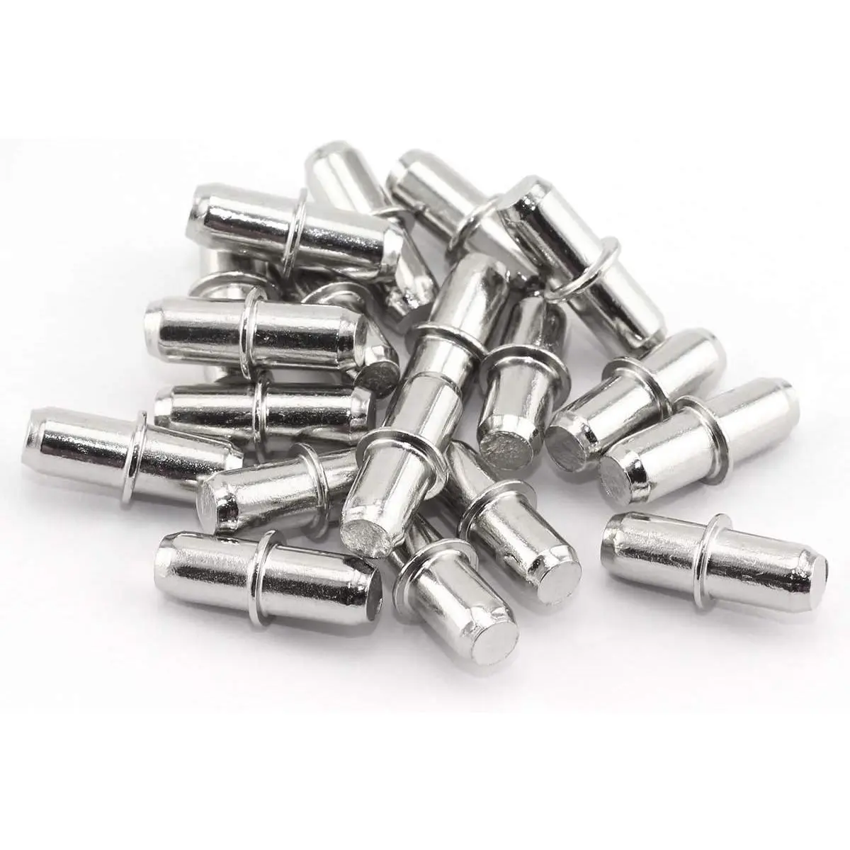 20 count 5x16mm Shelf Supports Pegs Studs Nickel Plated Finish Adjustable Shelves Bracket Holder Furniture Hardware Cupboard Cabinet Wardrobe Shelf Pins